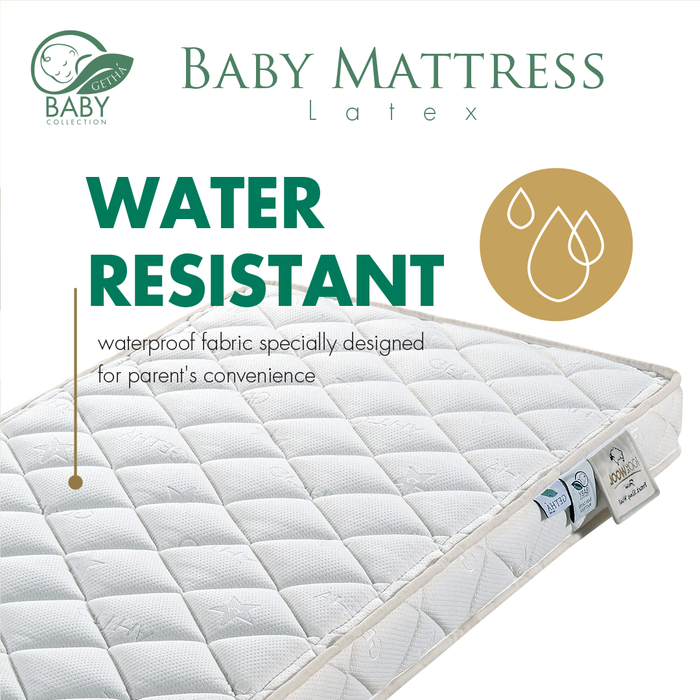 Getha baby mattress 100% natural latex, filled with French wool