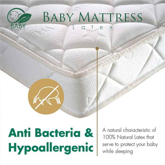 Getha baby mattress 100% natural latex, filled with French wool