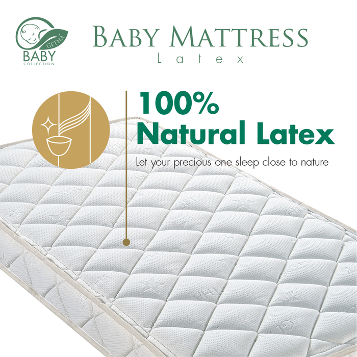 Getha baby mattress 100% natural latex, filled with French wool